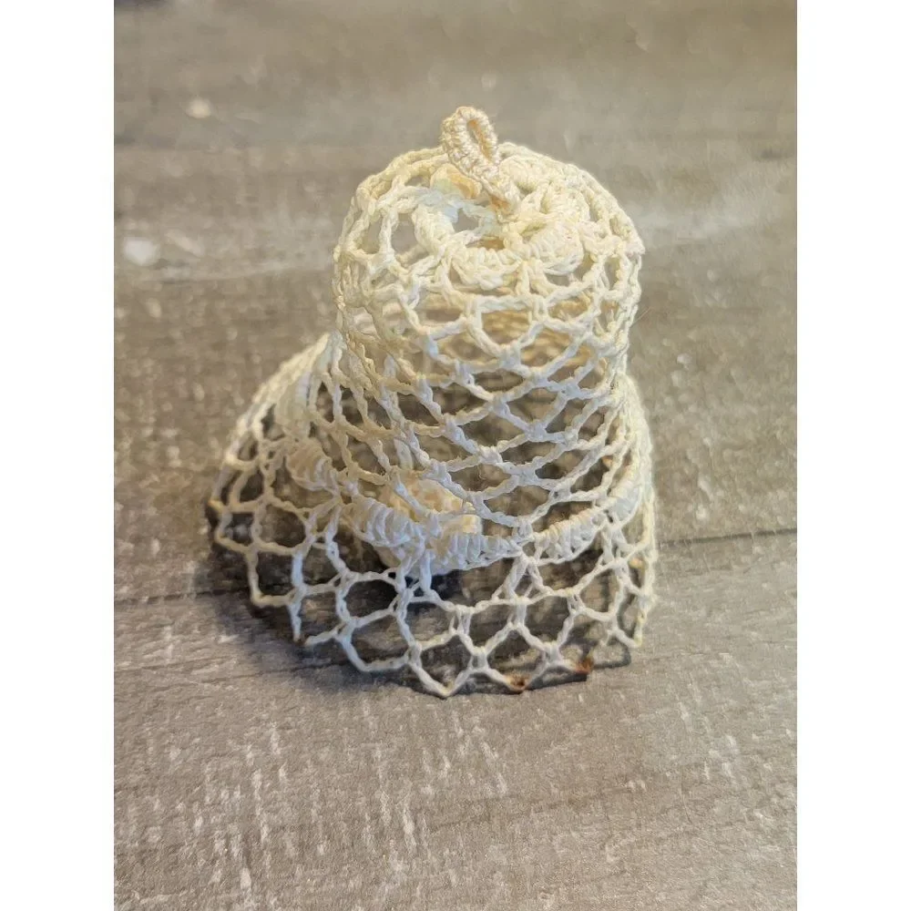 White crochet pattern Bell‎ ornament Xmas decor